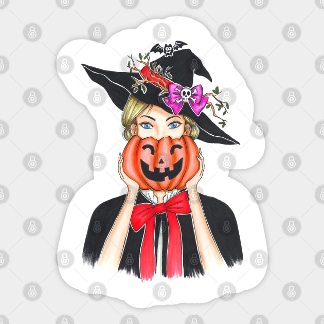 Too Cute to Spook Sticker by Ji Illustrator